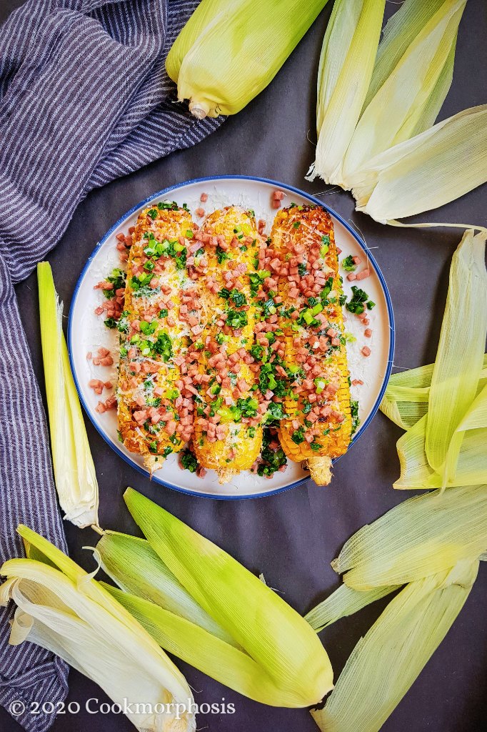 Grilled corn with spam recipe (elote)