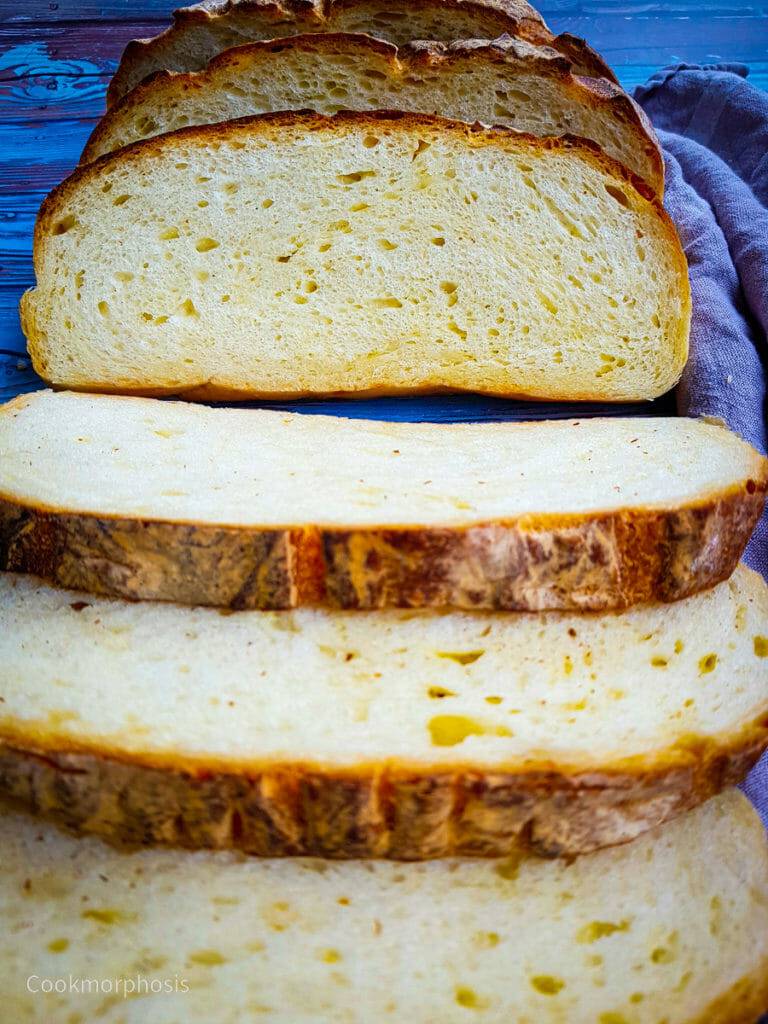 homemade cheddar cheese bread slices