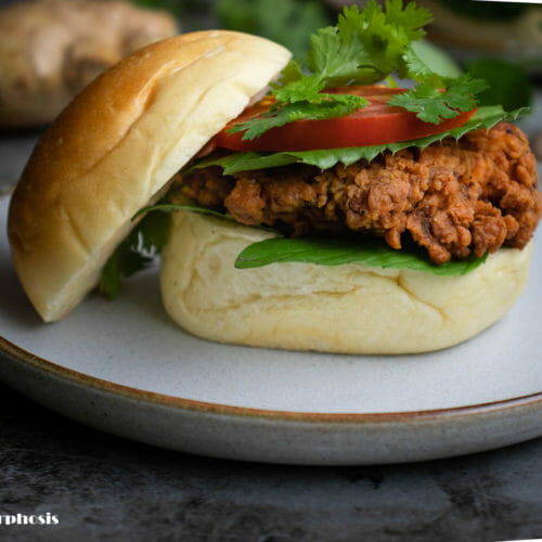 Crispy Chicken Pho Burger - A Vietnamese Fusion Take on Burger