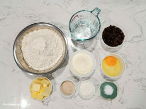 ingredients to make soft cinnamon raisin bread