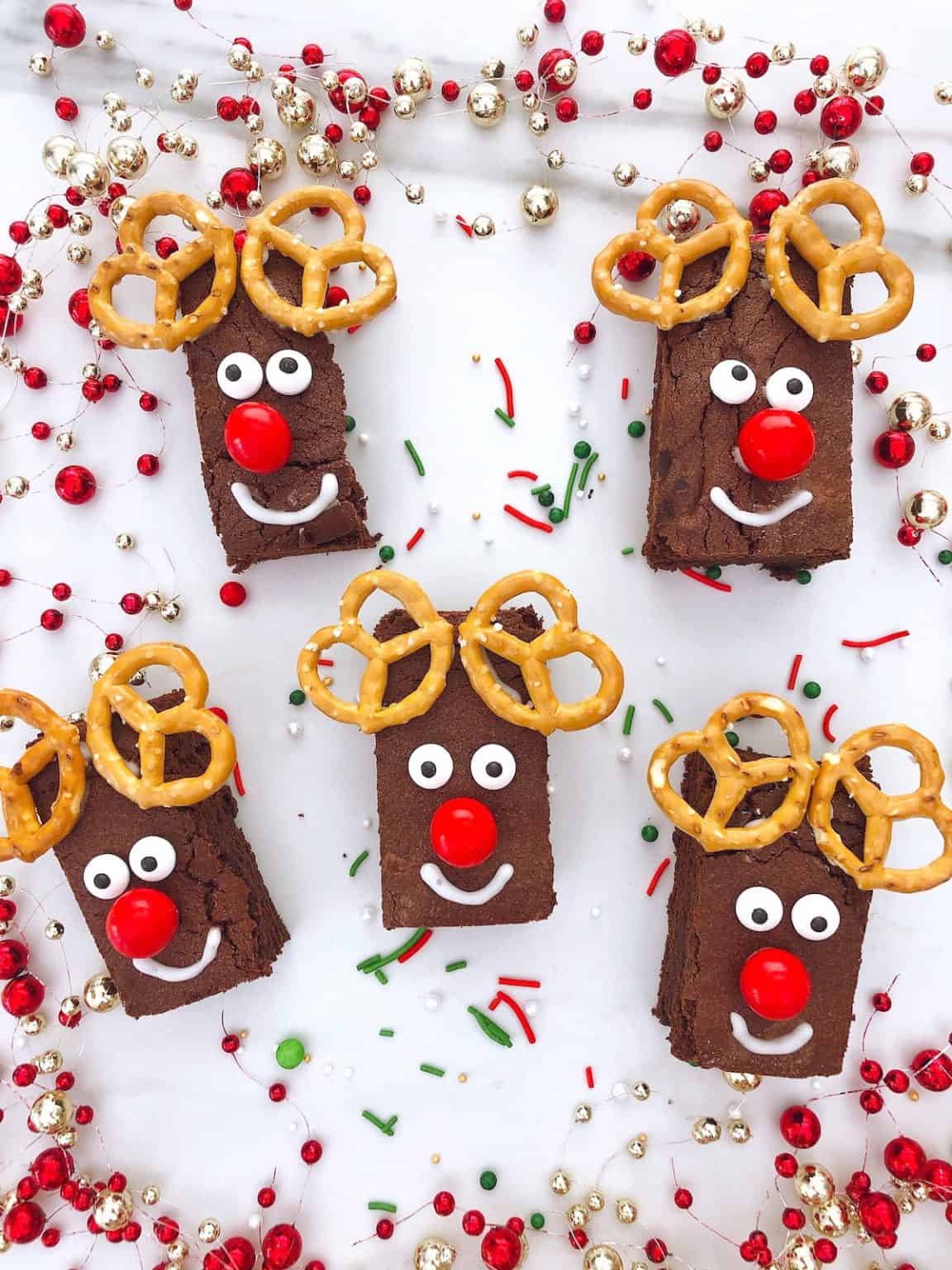 5 reindeer brownies