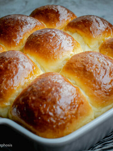 a feature image of soft sweetened condensed milk dinner rolls