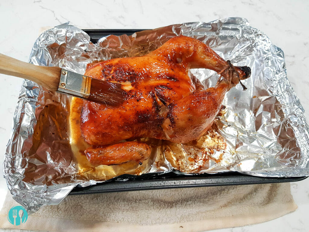 Oven Roasted Whole Chicken With Sweet & Spicy BBQ Sauce