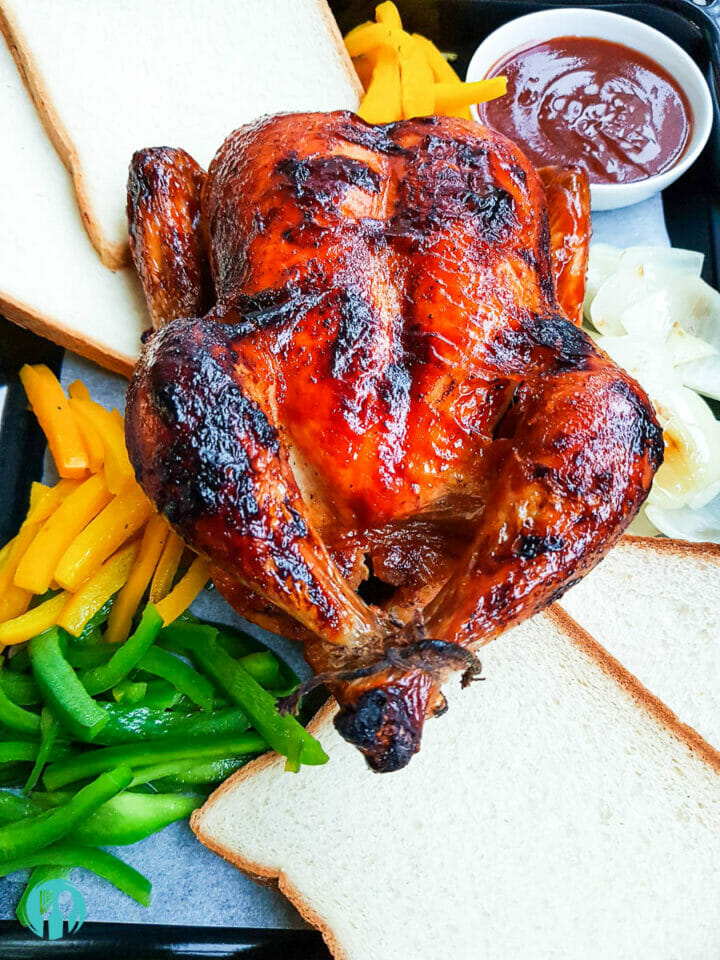 Oven Roasted Whole Chicken With Sweet & Spicy BBQ Sauce