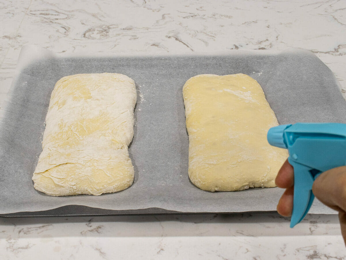 mist bread doughs with water before putting into the oven