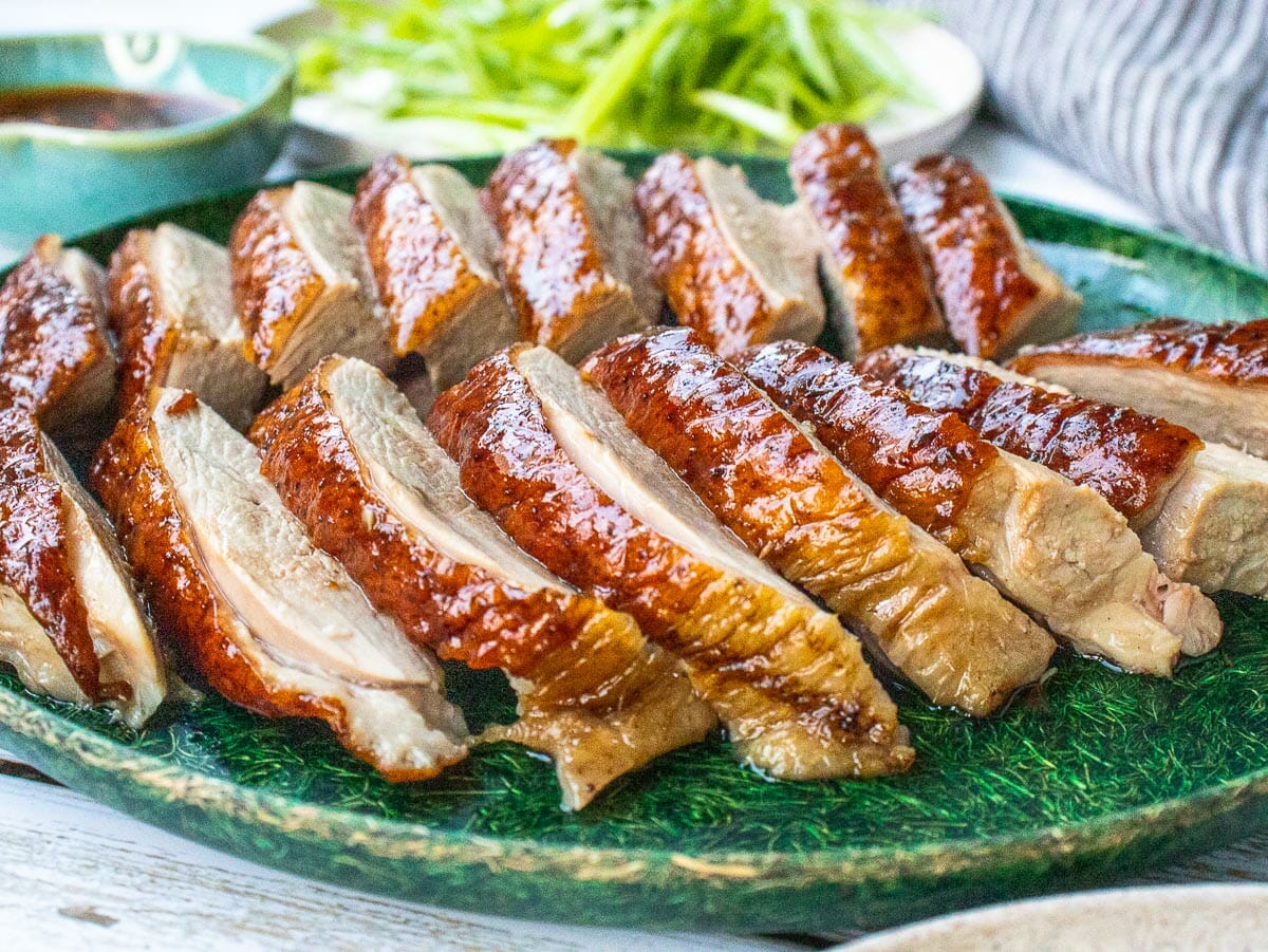 slices of roasted duck breast