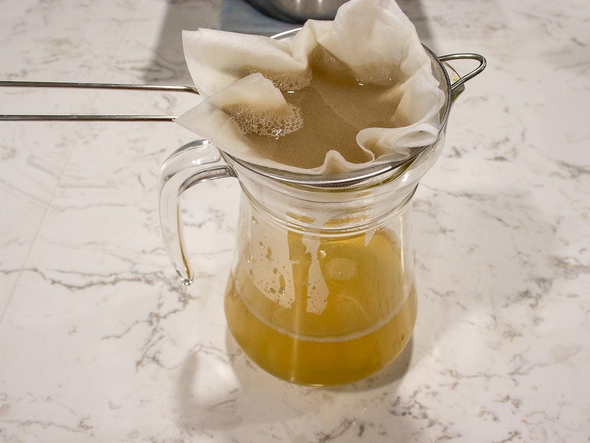 strain the final liquid through a coffee filter