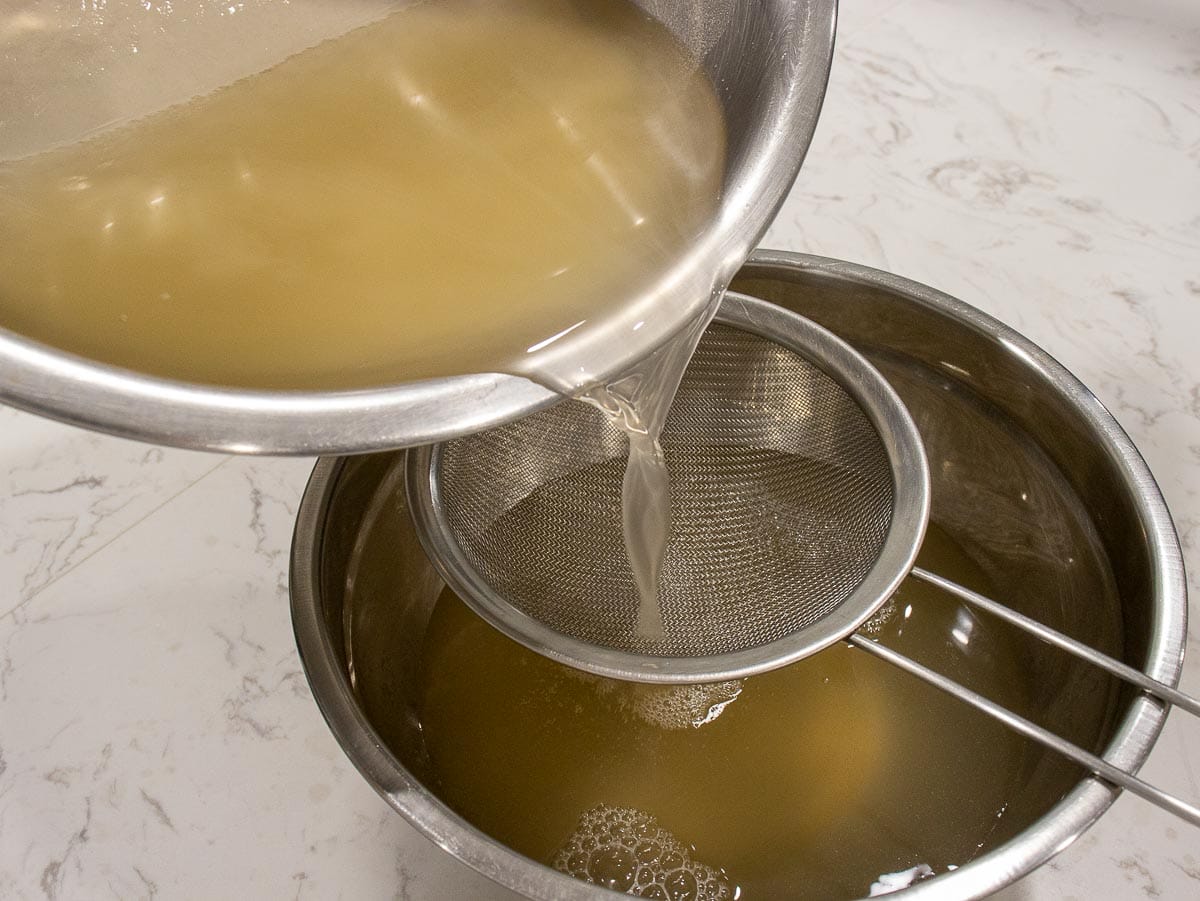 strain the barley and water mixture through a fine sieve