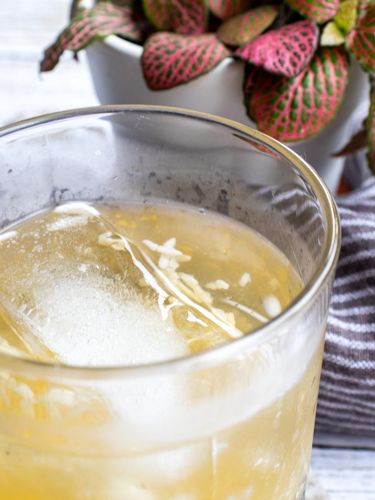 a close up shot of a glass of sweet rice juice