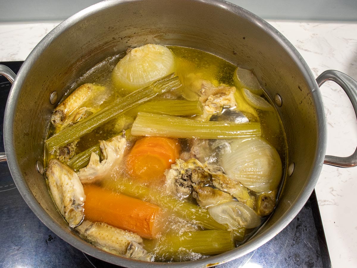 Continue cooking the stock pot 